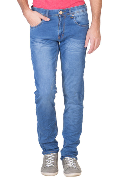 KROSSSTITCH Men's Slim Fit Denim Blue Jeans