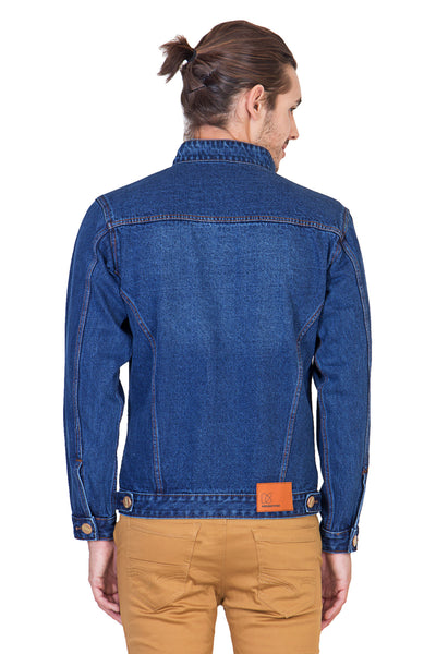 Full Sleeve Light Blue Men's Denim Jacket with Zipper